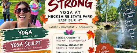 Autumn Themed Yoga at Heckshire East Islip State Park with Groovy Lotus