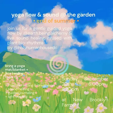 yoga & sound @ the garden (at New Brooklyn Farms in Mt. Rainier, MD)
