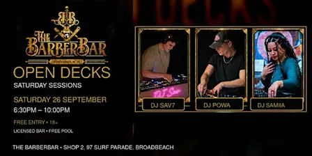 OPEN DECKS - SATURDAY SESSIONS
