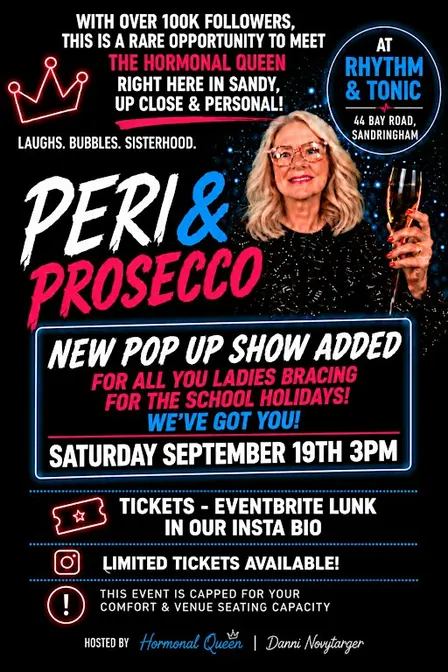 Peri & Prosecco with The Hormonal Queen