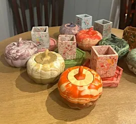 The Jesmonite Autumn Workshop in Easingwold - Pumpkins, Pots & Coasters