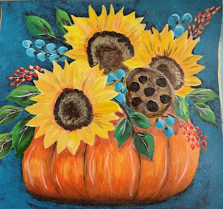 Acrylic Painting - Autumn Florals