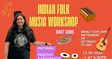 Indian Folk Song Workshop – with Preethy