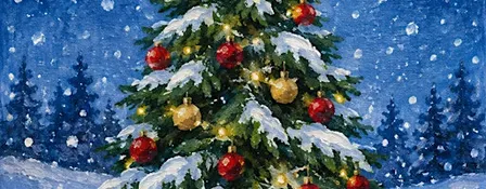 Paint a Christmas Tree Scene