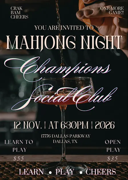 MAHJONG NIGHT AT CHAMPIONS @ Champions Social Club