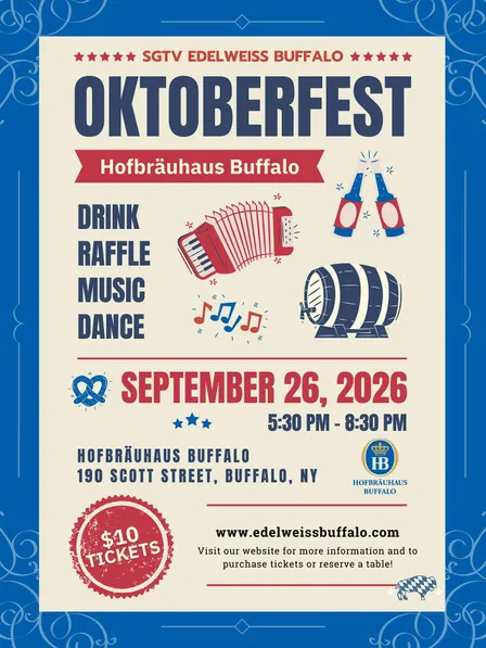 Oktoberfest with Edelweiss Buffalo at Hofbräuhaus Buffalo ($10 tickets)