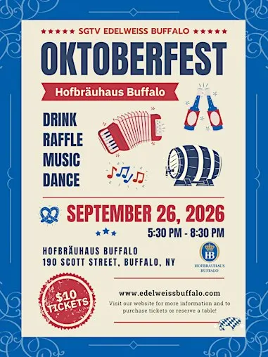Oktoberfest with Edelweiss Buffalo at Hofbräuhaus Buffalo ($10 tickets)