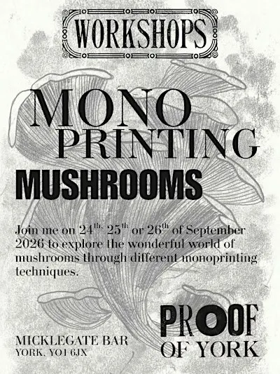 Monoprinting Mushrooms