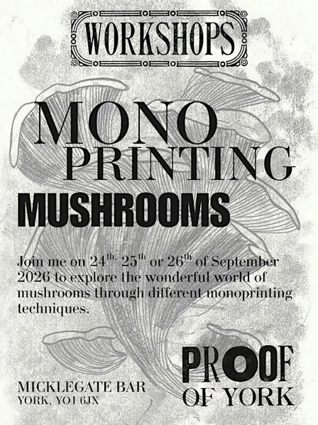 Monoprinting Mushrooms
