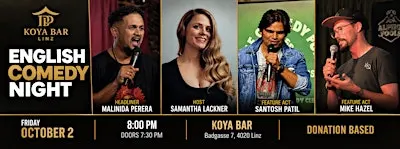 English Comedy Night at Koya Bar with Malinda Perera on Oct 2nd