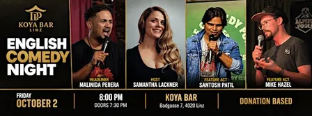 English Comedy Night at Koya Bar with Malinda Perera on Oct 2nd