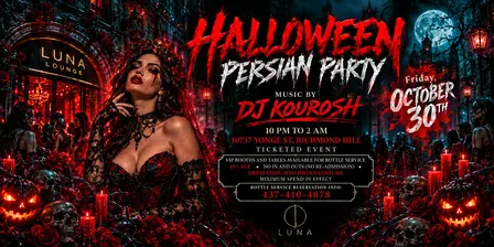 Toronto Persian Halloween Party 2026 | DJ Kourosh at Luna Lounge