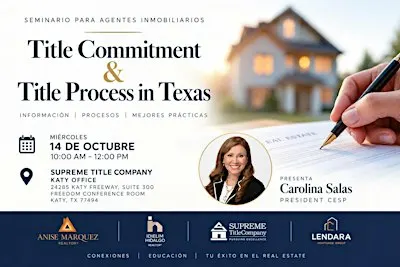 Capacitacion de Title Commitment and Title Process in Texas