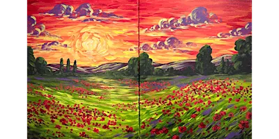 Van Gogh Sunset Poppy Field  - Paint and Sip in Houston | Classpop!™
