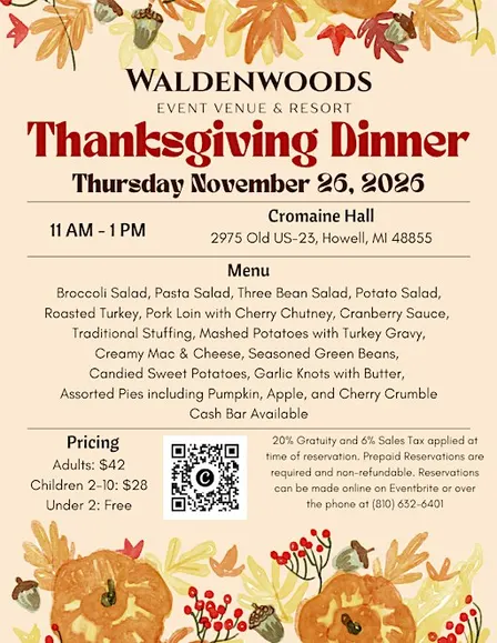 Thanksgiving Dinner 2026 - Waldenwoods