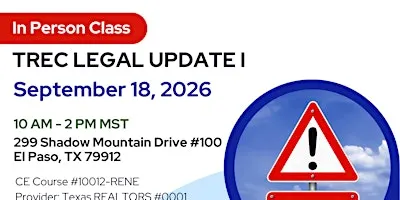 TREC Legal Update I - Hosted by AAA Pest Control, EMI Funding & Clear Title