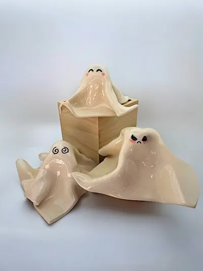 HALF TERM Make Your Own Ghost! Halloween Pottery Workshop 26th October