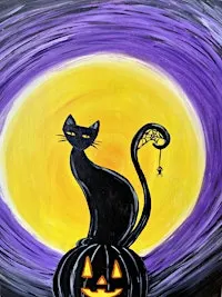 Halloween Cat paint and sip Duarte