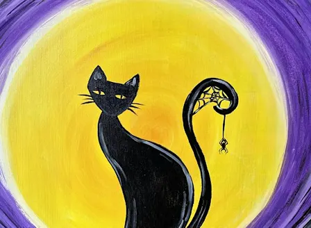 Halloween Cat paint and sip Duarte