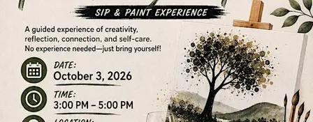We P.A.N.I.C Presents Paint In Your Peace a sip and paint experience
