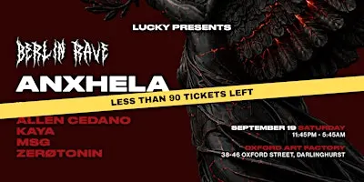 Berlin Rave (Sydney) ft ANXHELA (Italy)