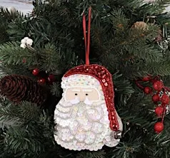 Hand embroidery with beads- Create your own hanging Christmas decoration
