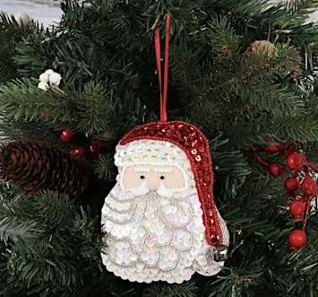Hand embroidery with beads- Create your own hanging Christmas decoration