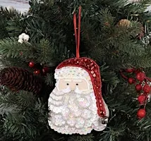 Hand embroidery with beads- Create your own hanging Christmas decoration