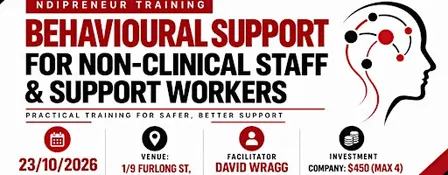 Behavioural Support for non Clinical staff and support workers