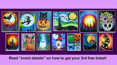 Paint and sip: Halloween Celebrations (buy 2 tickets and get a 3rd free!)