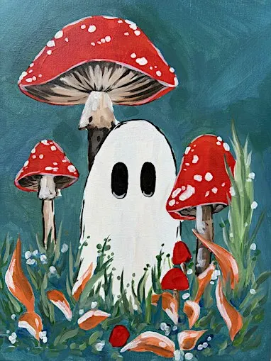 Ghostly Gardens Paint and Sip event in Anaheim! Halloween night!