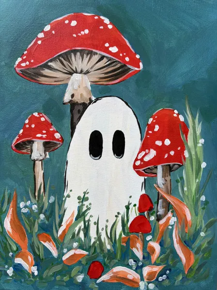 Ghostly Gardens Paint and Sip event in Anaheim! Halloween night!