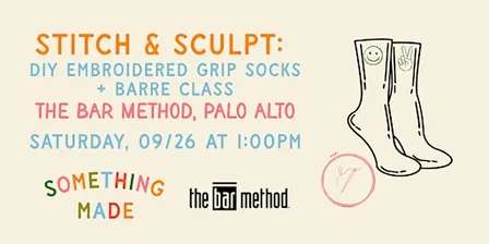 DIY Embroidered Grip Socks + Barre Class