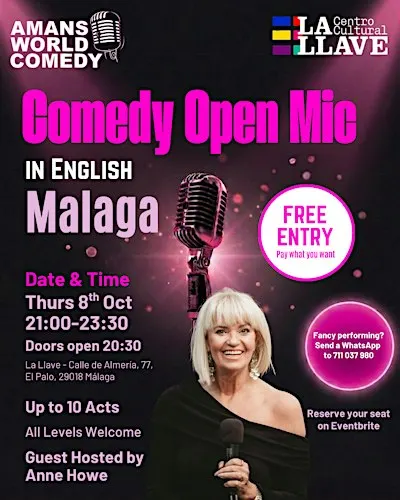 Amans  World Comedy - English Open Mic Night - Malaga