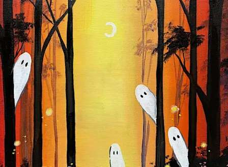 Spooky Forest Paint and Sip in Orange! Halloween fun!