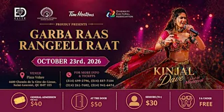 Garba Raas Rangeeli Raat 2026- Live in Montreal with Kinjal Dave