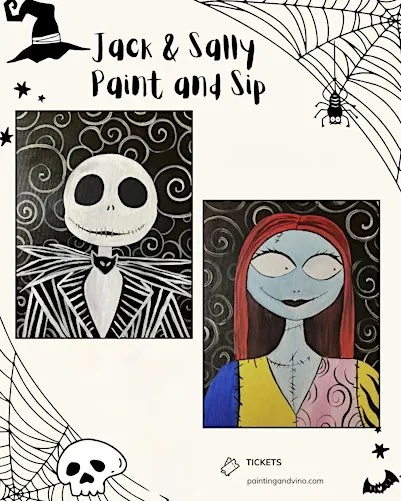 Nightmare before Xmas Paint and Sip- $10 food/drink voucher included