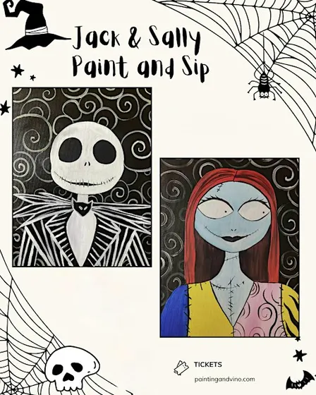 Nightmare before Xmas Paint and Sip- $10 food/drink voucher included