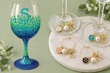 Paint a Wine Glass and Make Wine Glass Charms at My Cellar Wine Bar!