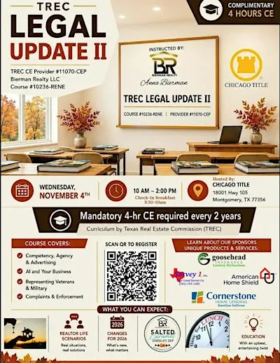 TREC 4hrs CE Legal Update II - Chicago Title in Montgomery TX