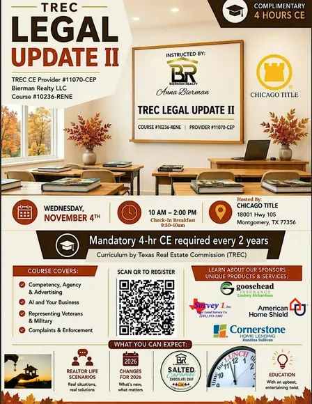 TREC 4hrs CE Legal Update II - Chicago Title in Montgomery TX