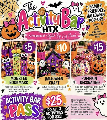 The Activity Bar HTX: Halloween Crafts & Create Pop-UP