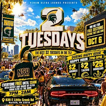 $2 TUESDAYS AT VENOM ULTRA LOUNGE