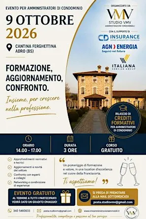 Evento gratuito per amministratori di condominio e condomini
