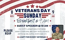 Free Veterans Day Sunday Breakfast and Special Guest Speaker