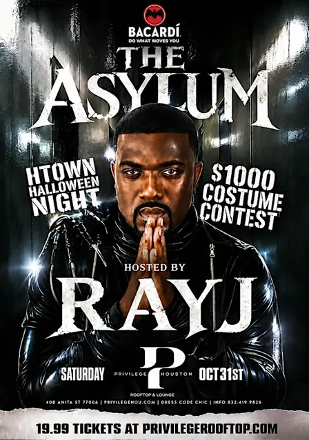OCT 31  | Ray J Host The Asylum Haunted Rooftop @ Privilege