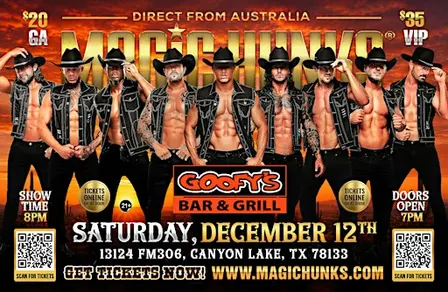 MAGIC HUNKS AUSTRALIA TAKEOVER CANYON LAKE,TX!