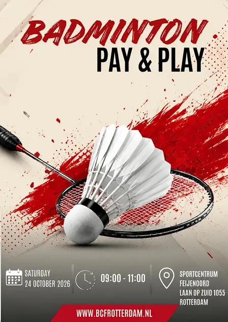 Pay & Play Badminton Rotterdam | Sat 24 October | Badminton Club Feijenoord