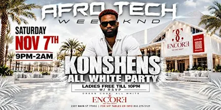 KONSHENS ALL WHITE AFRO TECH WEEKEND