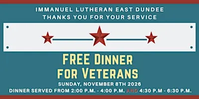 FREE Dinner for Veterans 2026